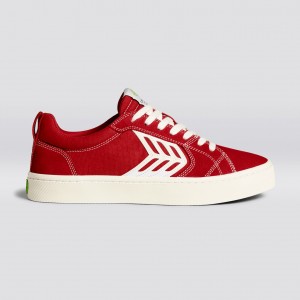 CATIBA PRO Cariuma Low Top Canvas Skate Vegan Mujer Rojas | YJPLUQ849