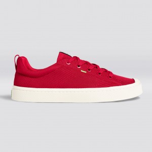 IBI Cariuma Low Top Bamboo Weave Knit Vegan Hombre Rojas | FXCKLU087