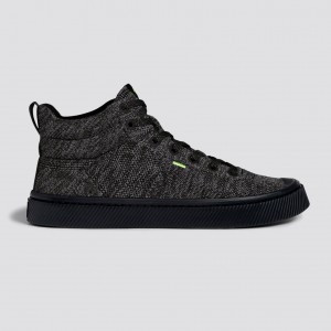 IBI HIGH Cariuma High Top Bamboo Weave Knit Vegan Mujer Negras | NUAXSM897