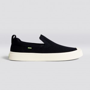 IBI Slip-On Cariuma Low Top Bamboo Weave Knit Vegan Hombre Negras | JFARUO908