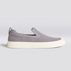 IBI Slip-On Cariuma Low Top Bamboo Weave Knit Vegan Hombre Gris Claro | JSMVBE504