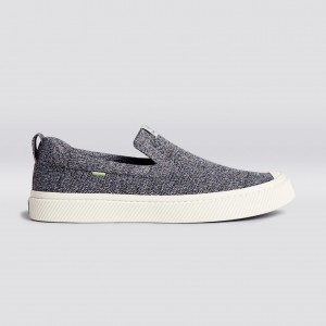 IBI Slip-On Cariuma Low Top Bamboo Weave Knit Vegan Hombre Gris | IKGYWZ361