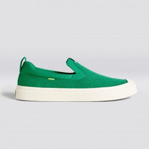 IBI Slip-On Cariuma Low Top Bamboo Weave Knit Vegan Hombre Verde | CTPELM284