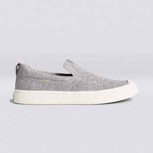 IBI Slip-On Cariuma Low Top Bamboo Weave Knit Vegan Mujer Gris Claro | KFJNDA329