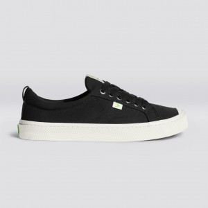 OCA LOW Cariuma Low Top Lona Vegan Hombre Negras | VNQYZU634