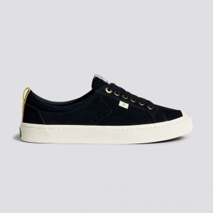 OCA LOW Cariuma Low Top Suede Hombre Negras | PZBLIO346