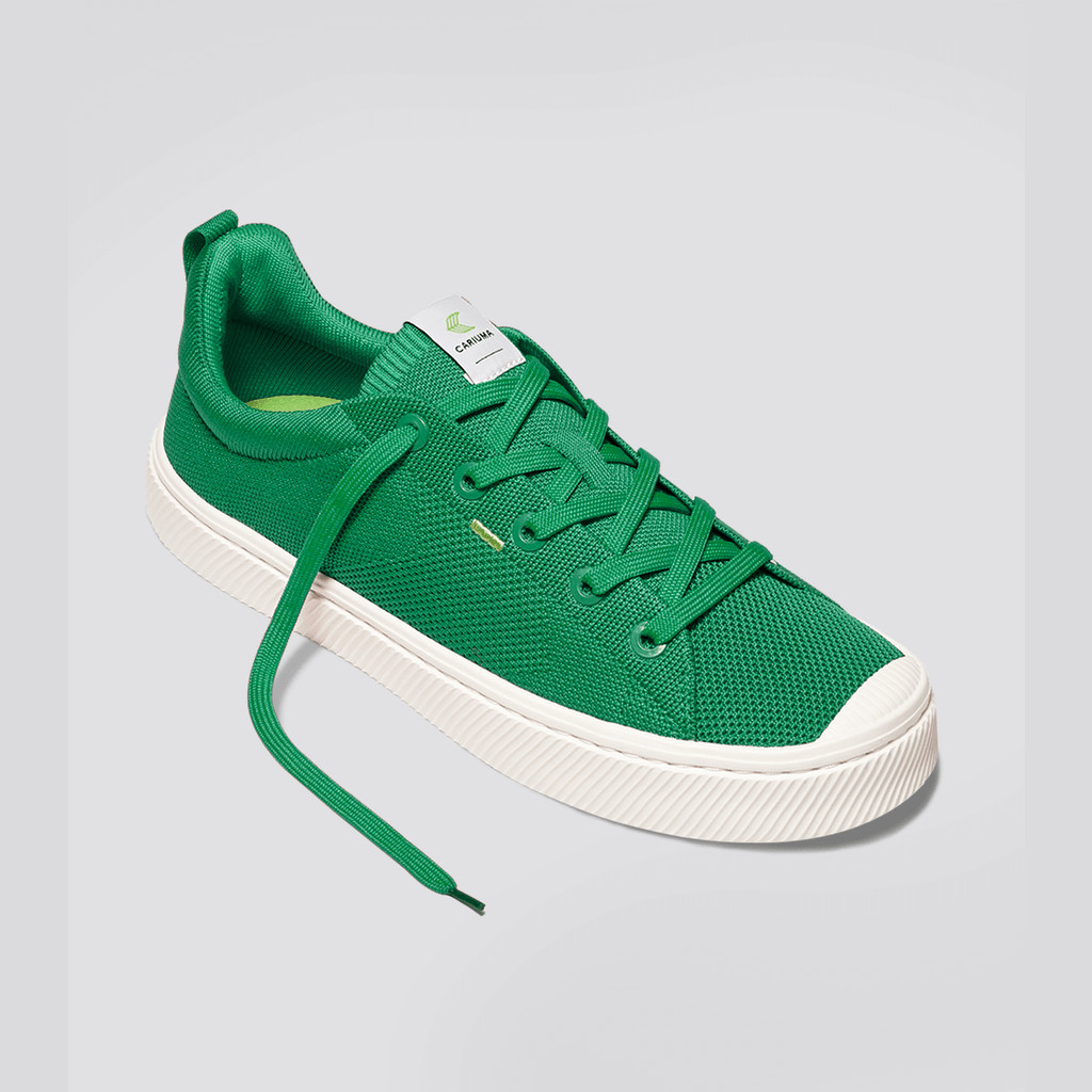 IBI Cariuma Low Top Bamboo Weave Knit Vegan Hombre Verde | LNODST429