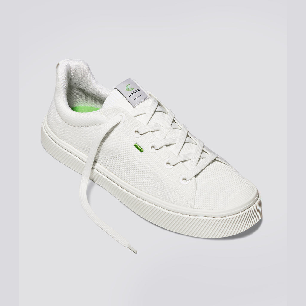 IBI Cariuma Low Top Bamboo Weave Knit Vegan Hombre Off-White | HMFCSB518