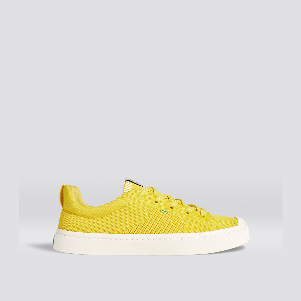 IBI Cariuma Low Top Bamboo Weave Knit Vegan Mujer Amarillo | IQXZYD458