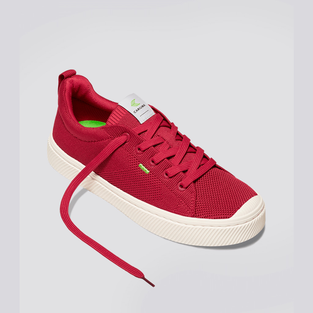 IBI Cariuma Low Top Bamboo Weave Knit Vegan Mujer Rojas | XIDTWE468