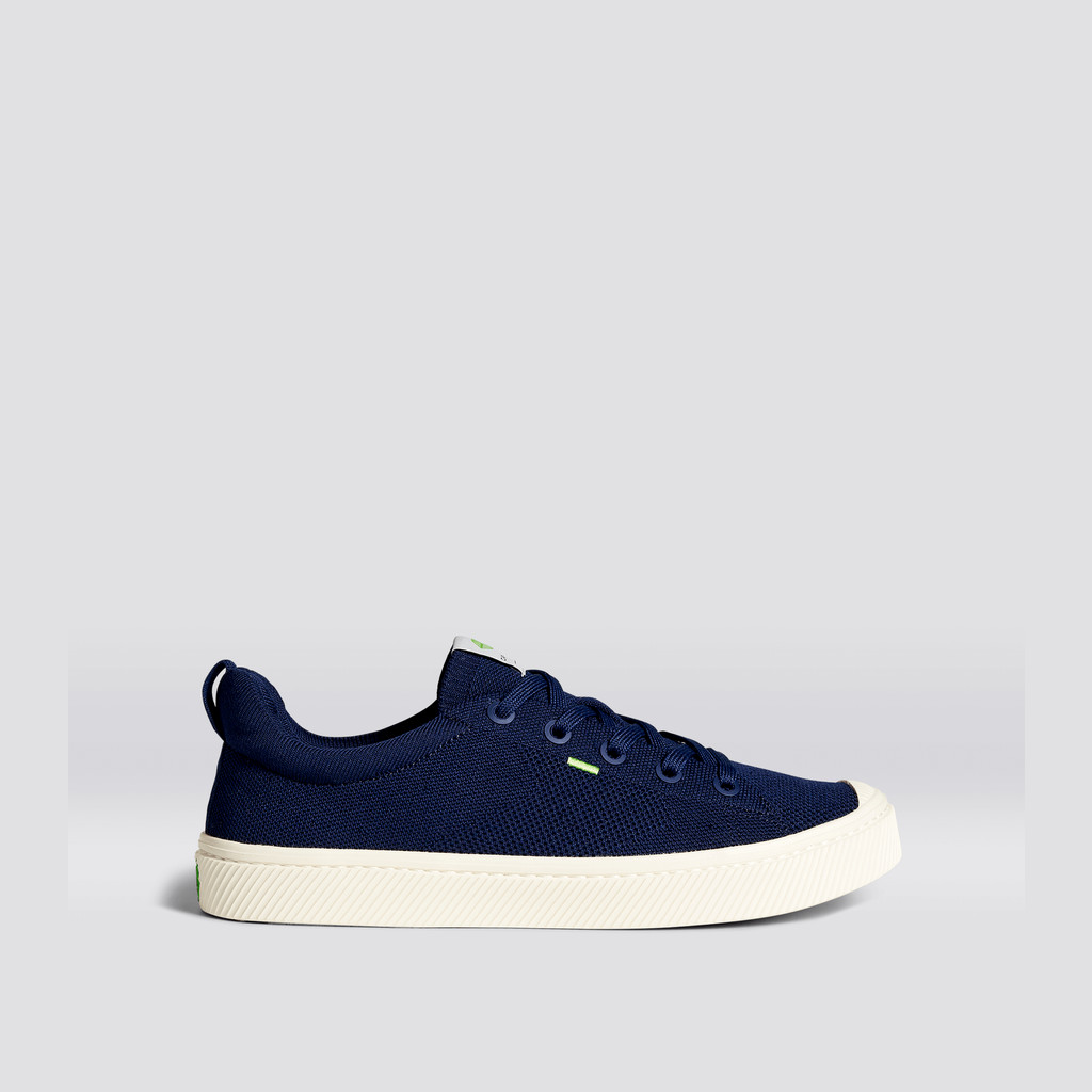 IBI Cariuma Low Top Bamboo Weave Knit Vegan Hombre Azul Marino | LIKOPM521