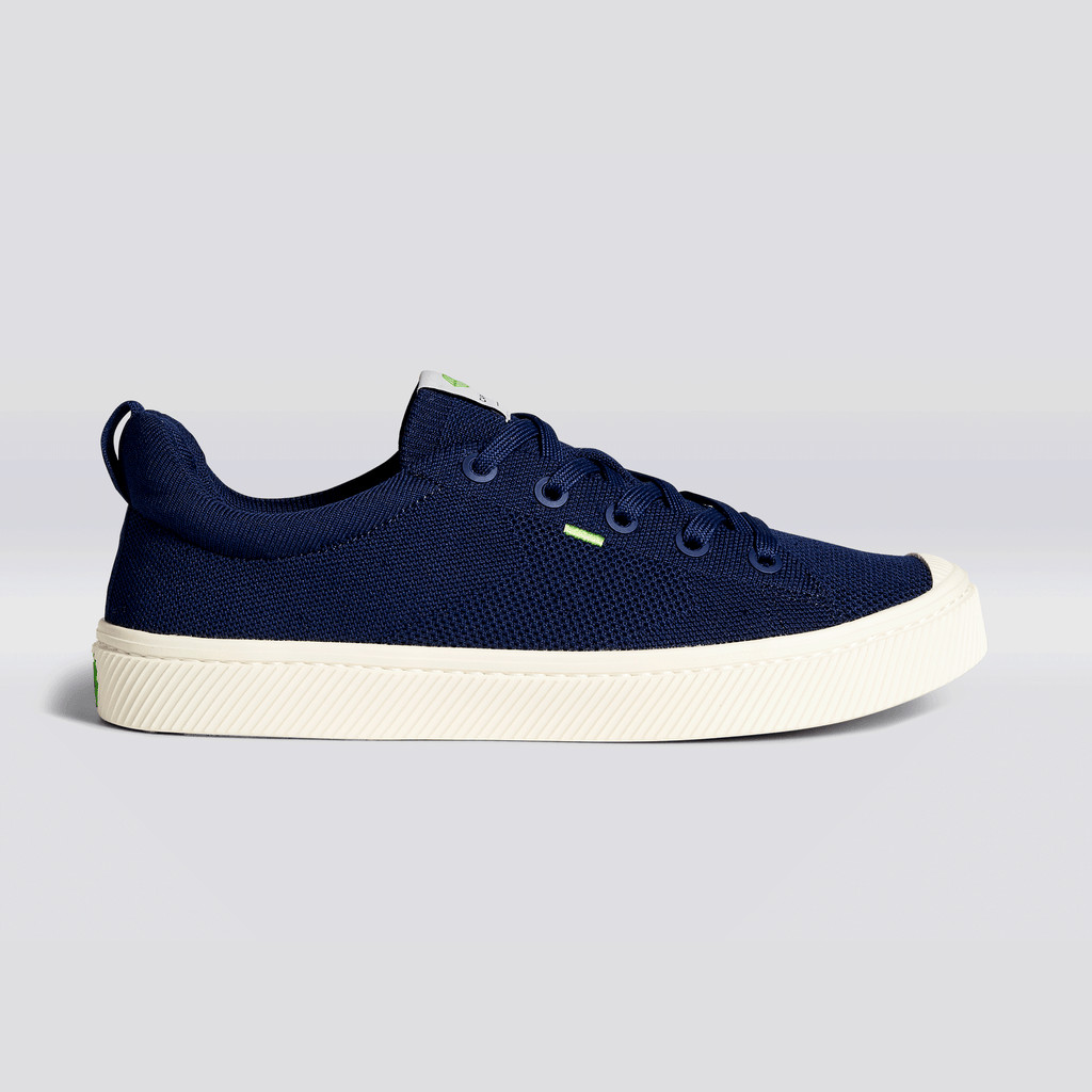 IBI Cariuma Low Top Bamboo Weave Knit Vegan Hombre Azul Marino | LIKOPM521