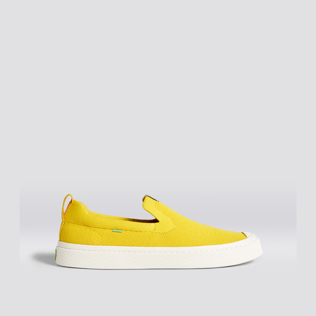 IBI Slip-On Cariuma Low Top Bamboo Weave Knit Vegan Hombre Amarillo | HRWKMO417