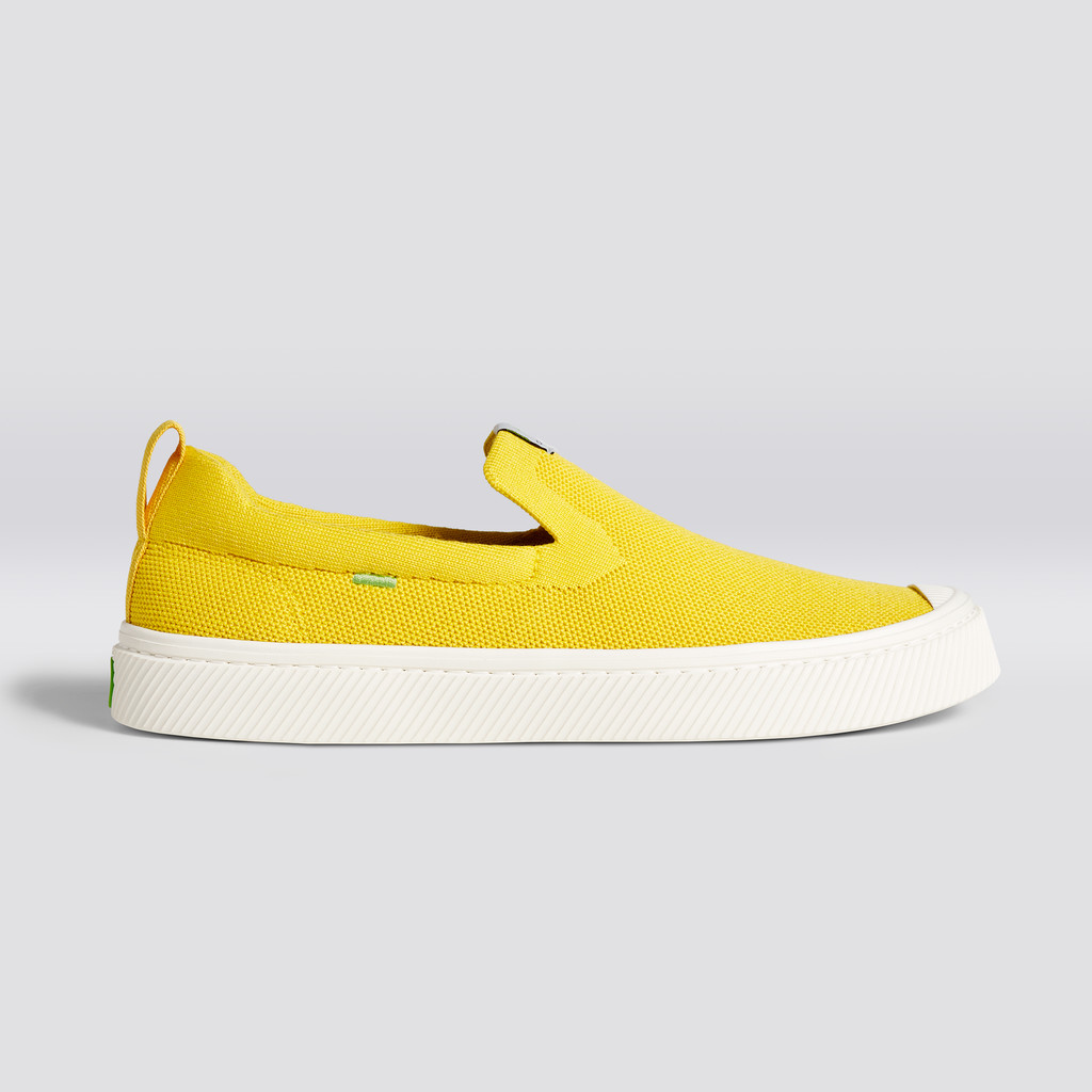 IBI Slip-On Cariuma Low Top Bamboo Weave Knit Vegan Hombre Amarillo | HRWKMO417