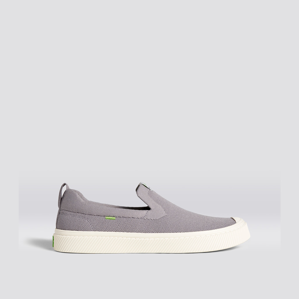 IBI Slip-On Cariuma Low Top Bamboo Weave Knit Vegan Hombre Gris Claro | JSMVBE504