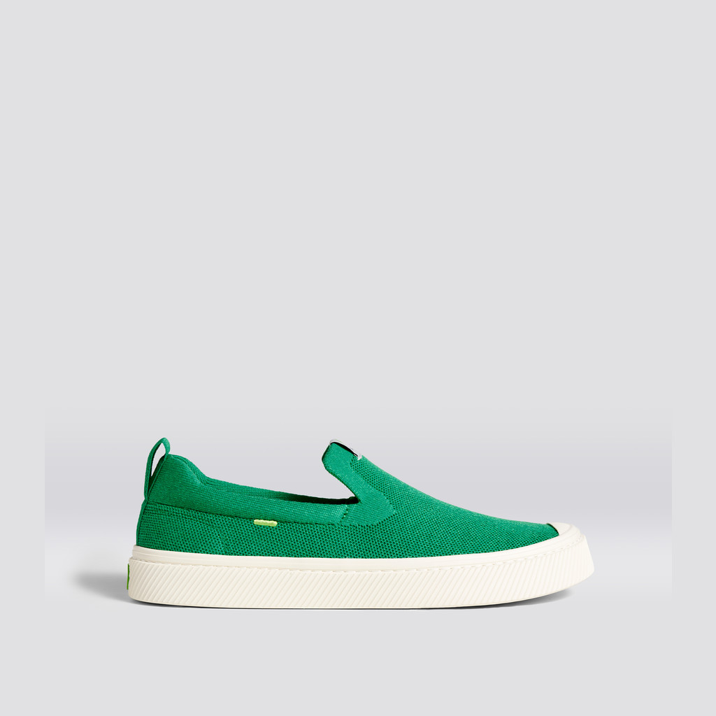 IBI Slip-On Cariuma Low Top Bamboo Weave Knit Vegan Hombre Verde | CTPELM284