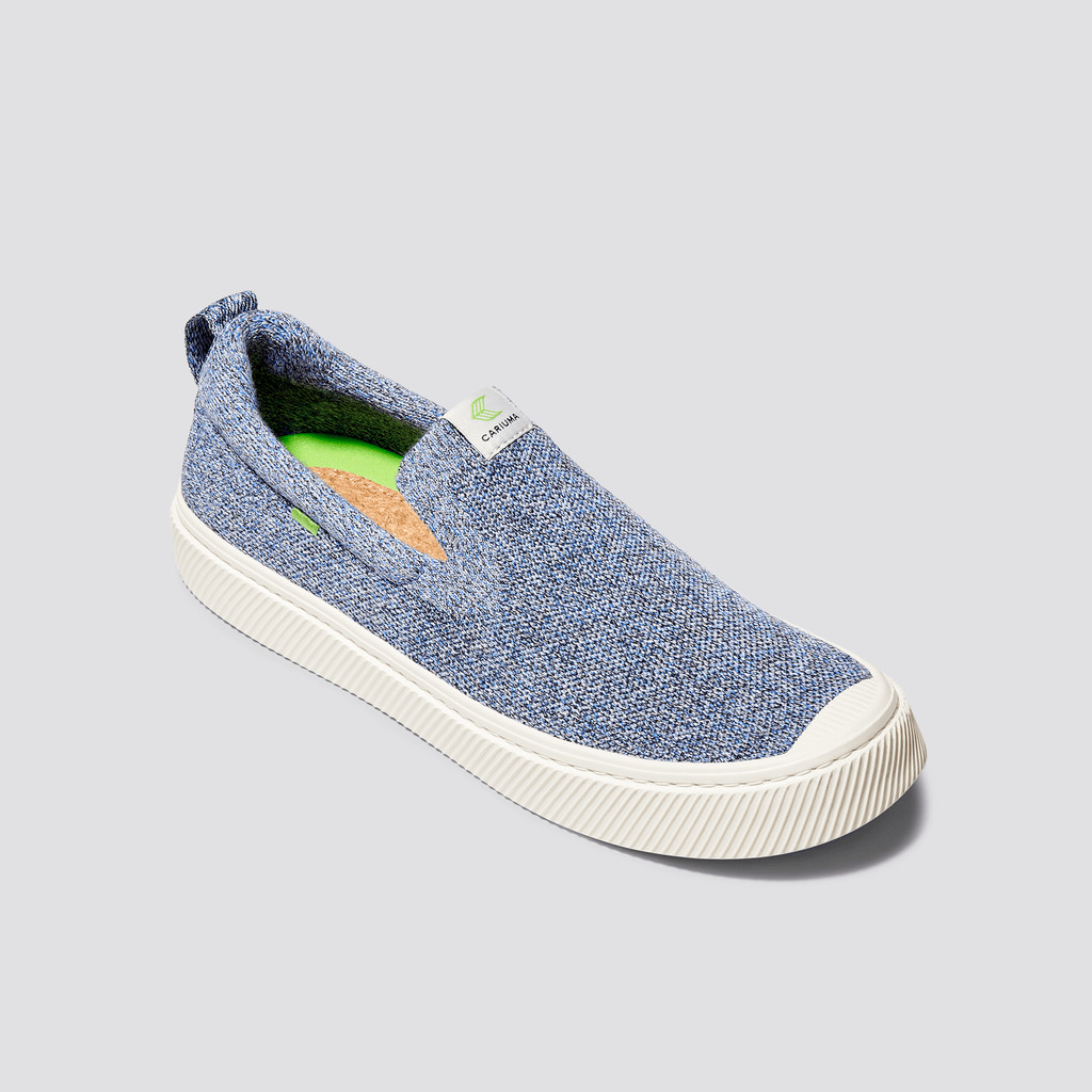 IBI Slip-On Cariuma Low Top Bamboo Weave Knit Vegan Mujer Azules | JNQYUG380