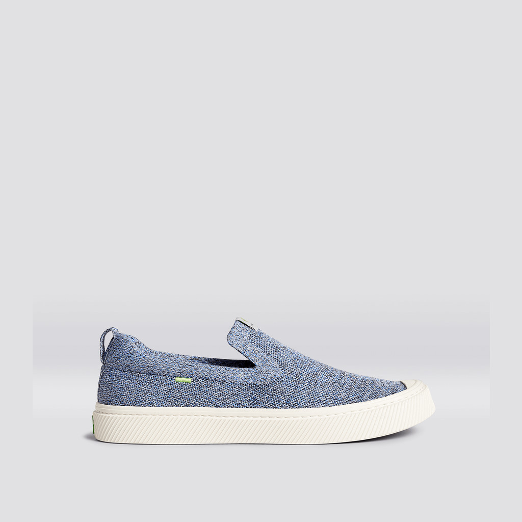 IBI Slip-On Cariuma Low Top Bamboo Weave Knit Vegan Mujer Azules | JNQYUG380