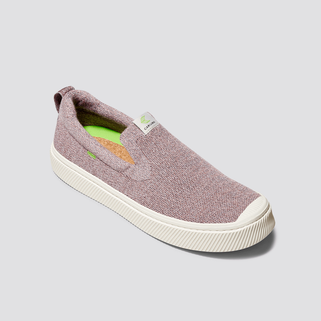 IBI Slip-On Cariuma Low Top Bamboo Weave Knit Vegan Mujer Stone Blush | YPTWQM513