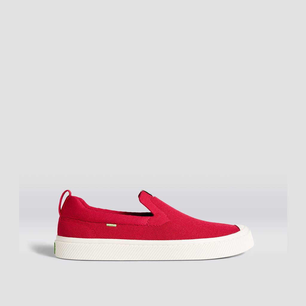 IBI Slip-On Cariuma Low Top Bamboo Weave Knit Vegan Hombre Rojas | UMBJWQ893