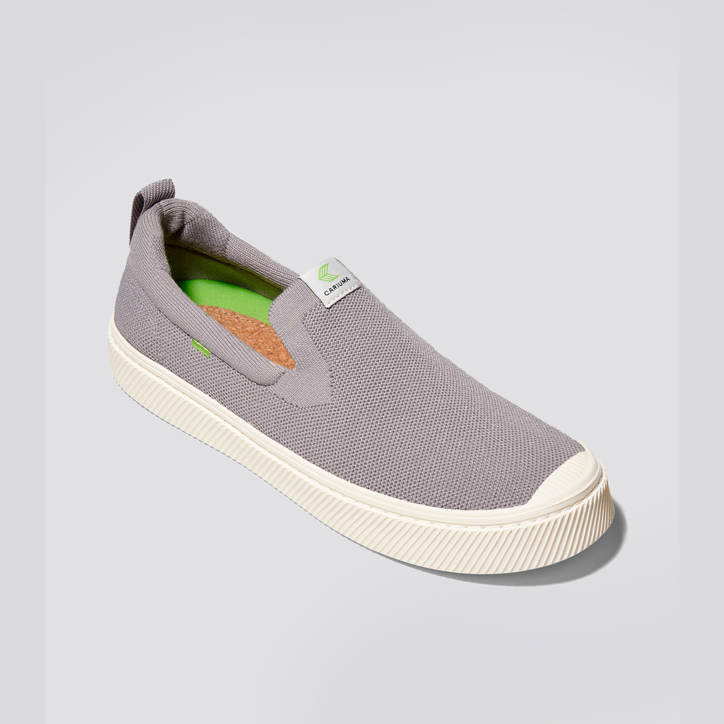 IBI Slip-On Cariuma Low Top Bamboo Weave Knit Vegan Mujer Gris Claro | JFBCDH924