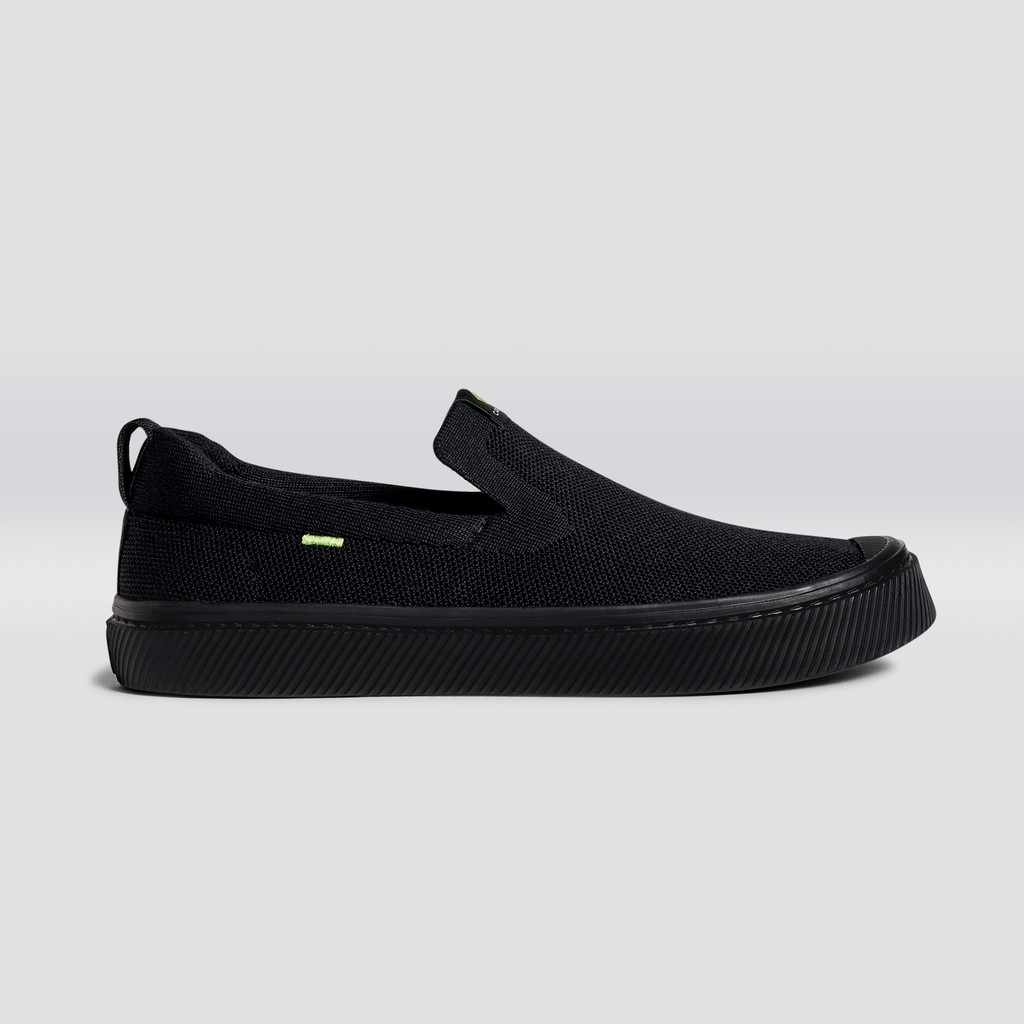 IBI Slip-On Cariuma Low Top Bamboo Weave Knit Mujer Negras | AHETXD574