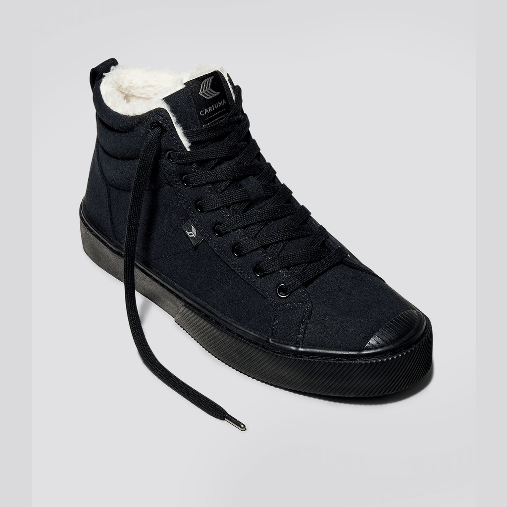 OCA HIGH Cariuma High Top Suede Vegan Hombre Negras | OKMNHR098