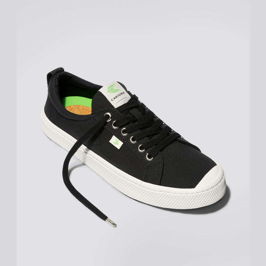 OCA LOW Cariuma Low Top Lona Vegan Hombre Negras | VNQYZU634