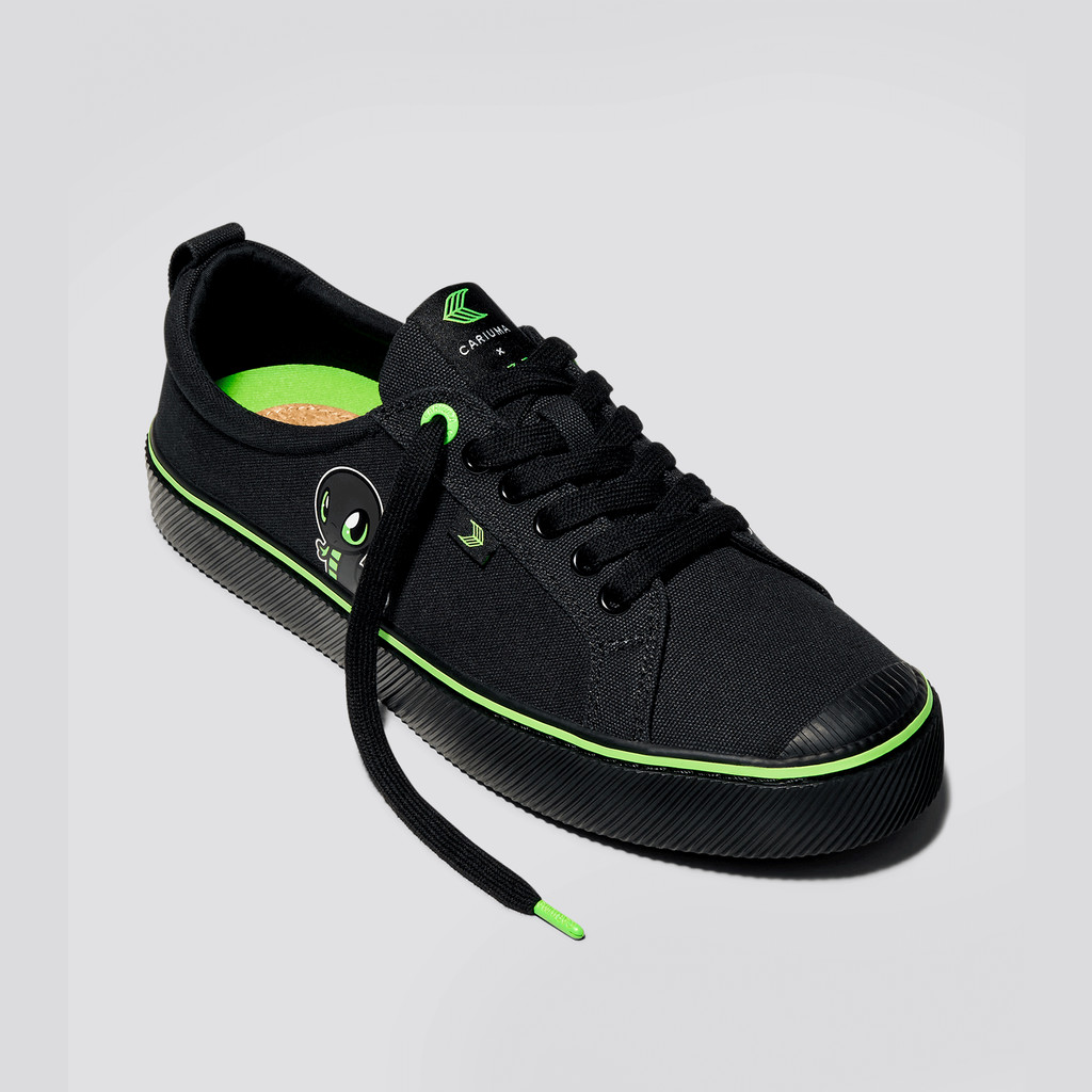 OCA LOW Cariuma Low Top Lona Vegan Hombre Negras | VHRNGY094