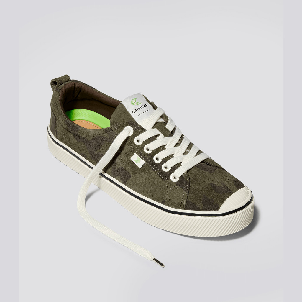 OCA LOW Cariuma Low Top Suede Hombre Camouflage | HQXEBV386